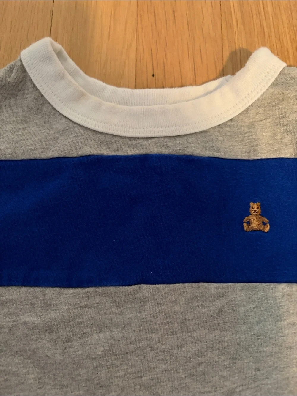 Toddler Boy Baby Gap Gray & Royal Blue Long Sleeve Shirt